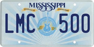 MS license plate LMC500