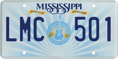 MS license plate LMC501