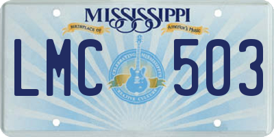 MS license plate LMC503