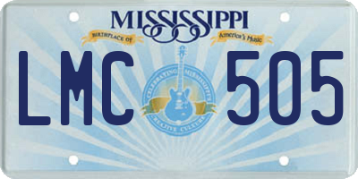 MS license plate LMC505