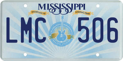 MS license plate LMC506
