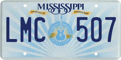 MS license plate LMC507