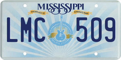 MS license plate LMC509