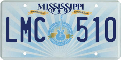 MS license plate LMC510