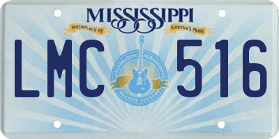 MS license plate LMC516