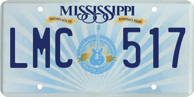 MS license plate LMC517