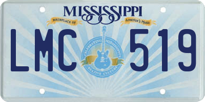 MS license plate LMC519