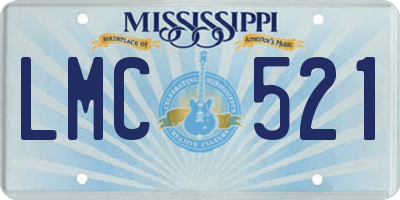 MS license plate LMC521