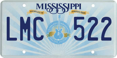MS license plate LMC522