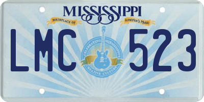 MS license plate LMC523