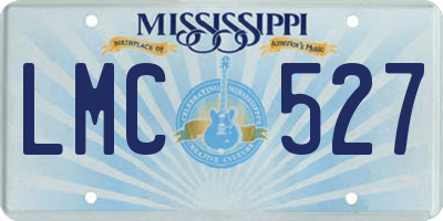 MS license plate LMC527