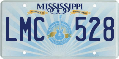 MS license plate LMC528