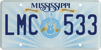 MS license plate LMC533