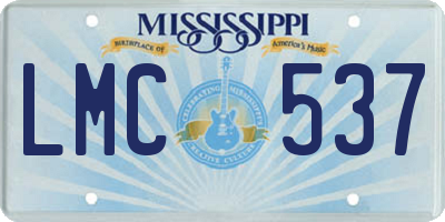 MS license plate LMC537