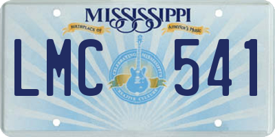 MS license plate LMC541