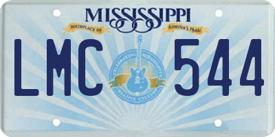 MS license plate LMC544