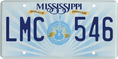 MS license plate LMC546