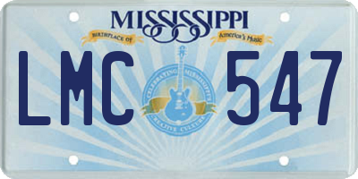 MS license plate LMC547