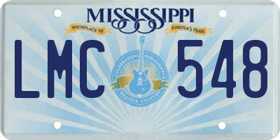 MS license plate LMC548