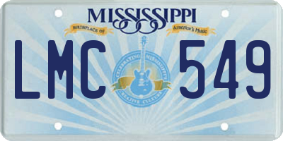 MS license plate LMC549