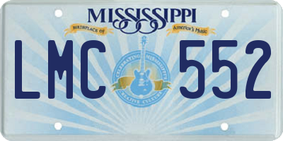 MS license plate LMC552