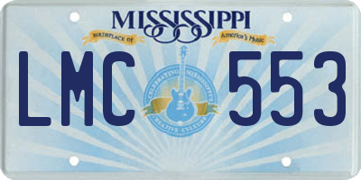 MS license plate LMC553