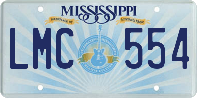 MS license plate LMC554