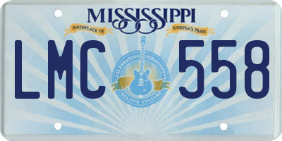 MS license plate LMC558