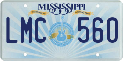 MS license plate LMC560