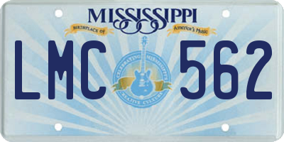 MS license plate LMC562