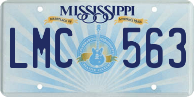 MS license plate LMC563