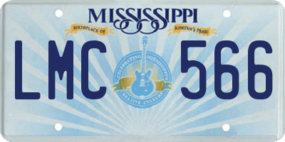 MS license plate LMC566