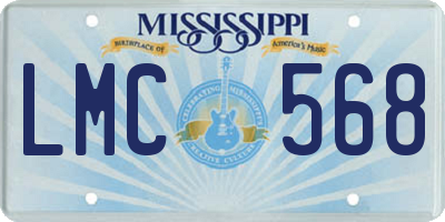 MS license plate LMC568