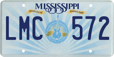 MS license plate LMC572
