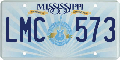 MS license plate LMC573