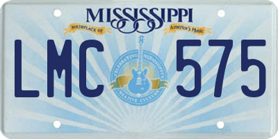 MS license plate LMC575