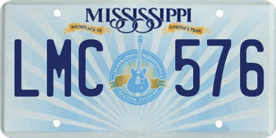 MS license plate LMC576