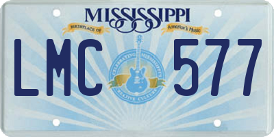 MS license plate LMC577