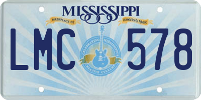 MS license plate LMC578