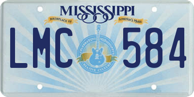 MS license plate LMC584