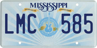 MS license plate LMC585