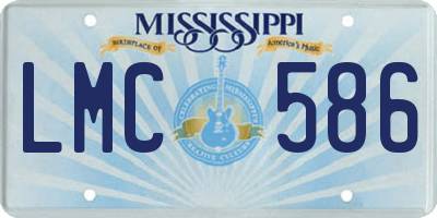 MS license plate LMC586