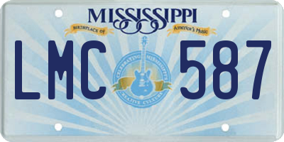 MS license plate LMC587
