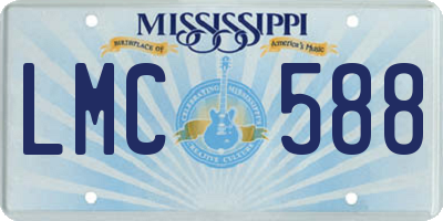 MS license plate LMC588