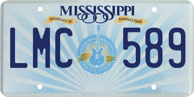 MS license plate LMC589