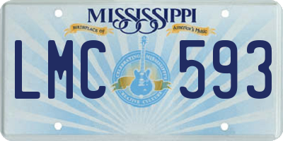 MS license plate LMC593