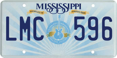 MS license plate LMC596