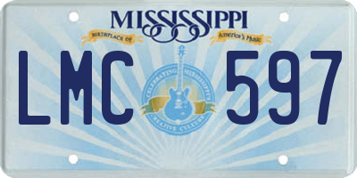 MS license plate LMC597
