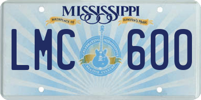 MS license plate LMC600