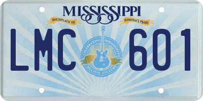 MS license plate LMC601